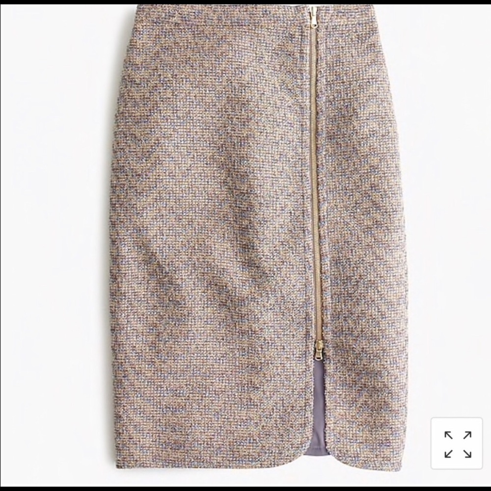 J Crew zip-front pencil skirt in sparkle tweed